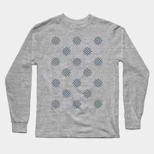 Zen Dot Pattern ICHIMATSU blue Long Sleeve T-Shirt